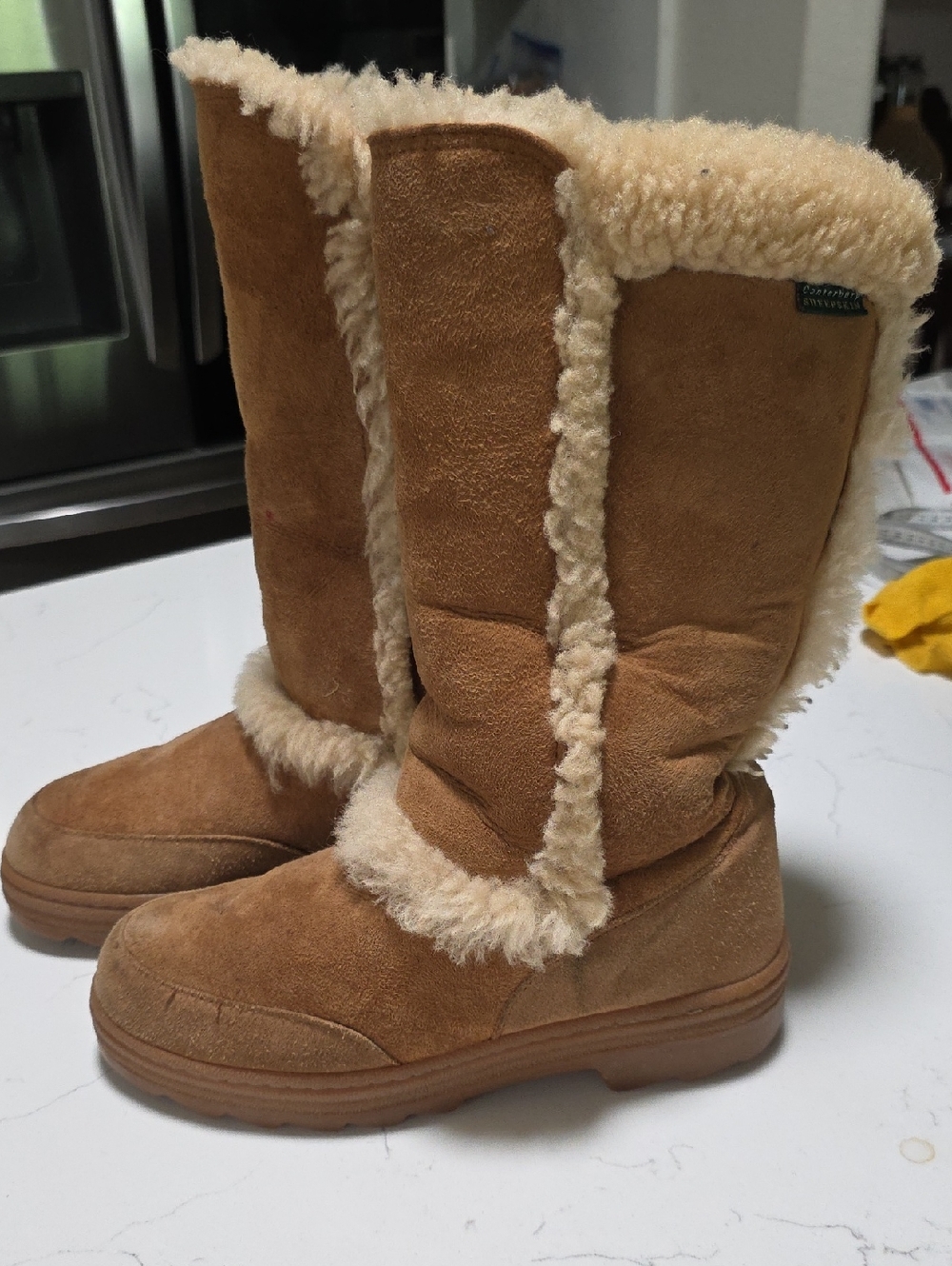 Centerbury Sheepskin Unisex Tall Shearling-Lined Suede Winter Boots - Mens 7  W8